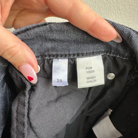 Reformation Size 28 Black Wash Jeans Slim Straight High Rise Ankle color Avalon - Picture 6 of 7